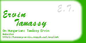 ervin tamassy business card