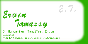 ervin tamassy business card